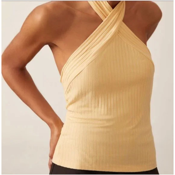 Anthropologie Ribbed Halter Tank New With Tags Size L - Picture 2 of 5